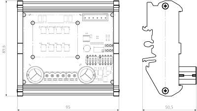 Dimensiones del controlador de motor paso a paso SMD-4.2 versión caja abierta