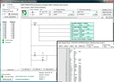 Auto-feed feature in DC motor controller software