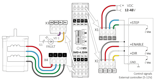 Connecting the driver to a logic signal source - open collector (PNP)